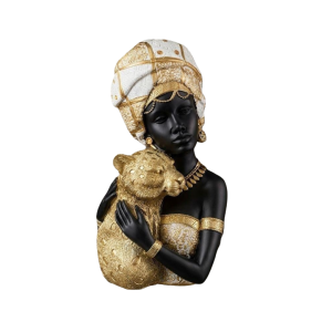 Figura Africana con Leopardo