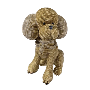Figura Decorativa Poodle Dorado